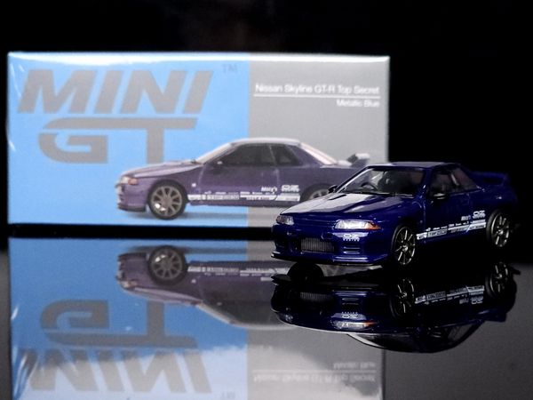 Xe Mô Hình Nissan Skyline GT-R Top Secret VR32 1:64 MiniGT ( Metallic Blue RHD )