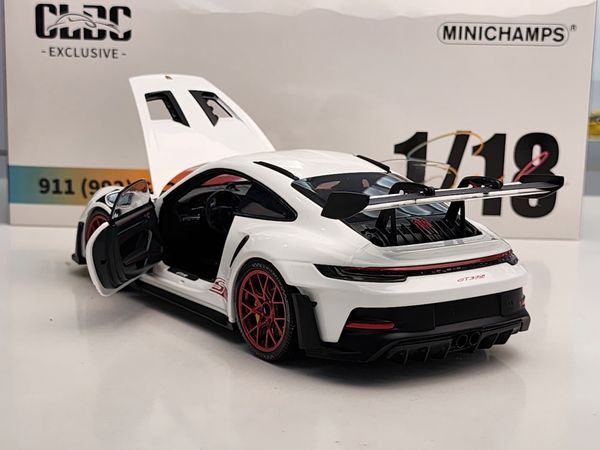 Xe Mô Hình Porsche 911 GT3 RS 2022 1:18 Minichamps ( Trắng Mâm Đỏ )