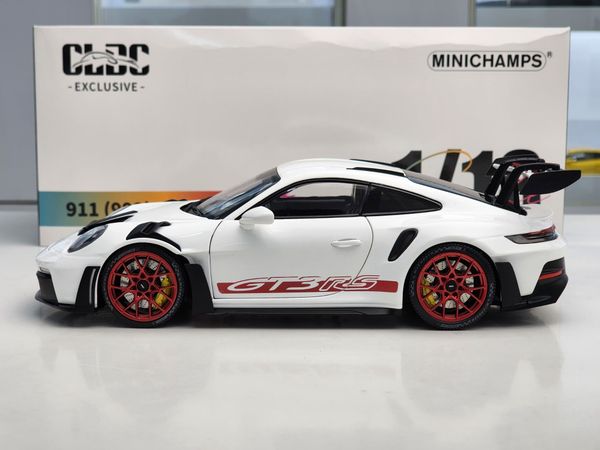 Xe Mô Hình Porsche 911 GT3 RS 2022 1:18 Minichamps ( Trắng Mâm Đỏ )