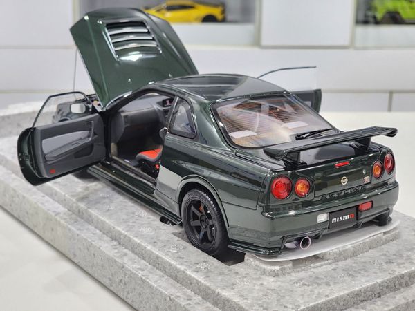 Xe Mô Hình Nissan Skyline GT-R (R34) Nismo Customized 1:18 Motorhelix ( Dark Green )