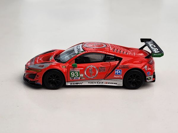 Xe Mô Hình Acura NSX GT3 EVO22 #93 Harison ConTracting Company 2023 IMSA Daytona 24 Hrs Racers Edge Motorsports With WTRAndretti1:64 MiniGT ( Đỏ Hồng )