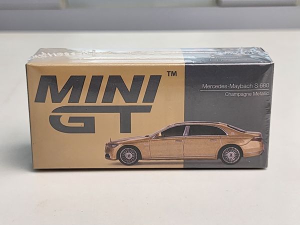 Xe Mô Hình Mercedes - Maybach S680 Champagne LHD 1:64 MiniGT ( Vàng Gold )