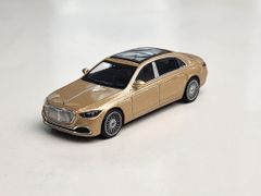 Xe Mô Hình Mercedes - Maybach S680 Champagne LHD 1:64 MiniGT ( Vàng Gold )