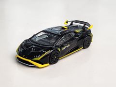 Xe Mô Hình Lamborghini Huracan STO Nero Noctis LHD 1:64 MiniGT ( Đen Viền Vàng )