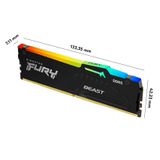  Ram Desktop Kingston Fury Beast RGB (KF552C40BBAK2-64) 64GB (2x32GB) - DDR5 5200MHz 