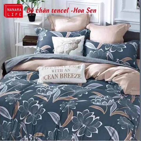 Bộ chăn ga Nanara Life Tencel - Hoa Sen