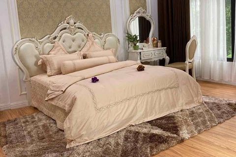 Bộ chăn ga Nature Home Cotton Họa Tiết Hồng Kem