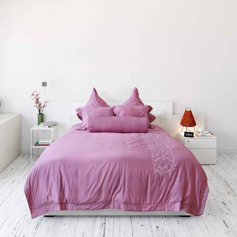 Bộ chăn ga Nature Home Cotton Phủ Tím Xương Cá