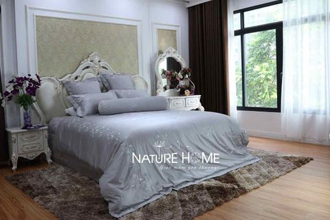 Bộ chăn ga gối Nature Home Nguyệt Quế Ghi