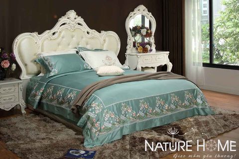 Bộ chăn ga gối Nature Home ST402 Xanh Ngọc