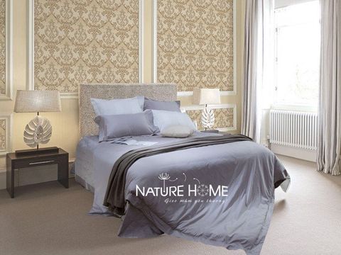  Bộ chăn ga gối Nature Home ST604 – Tím Nhạt 