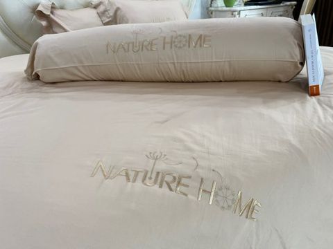 Bộ chăn ga Nature Home Cotton ST603 Vàng Kem