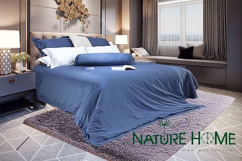  Bộ chăn ga gối Nature Home ST701-2 – Xanh Nước Biển 