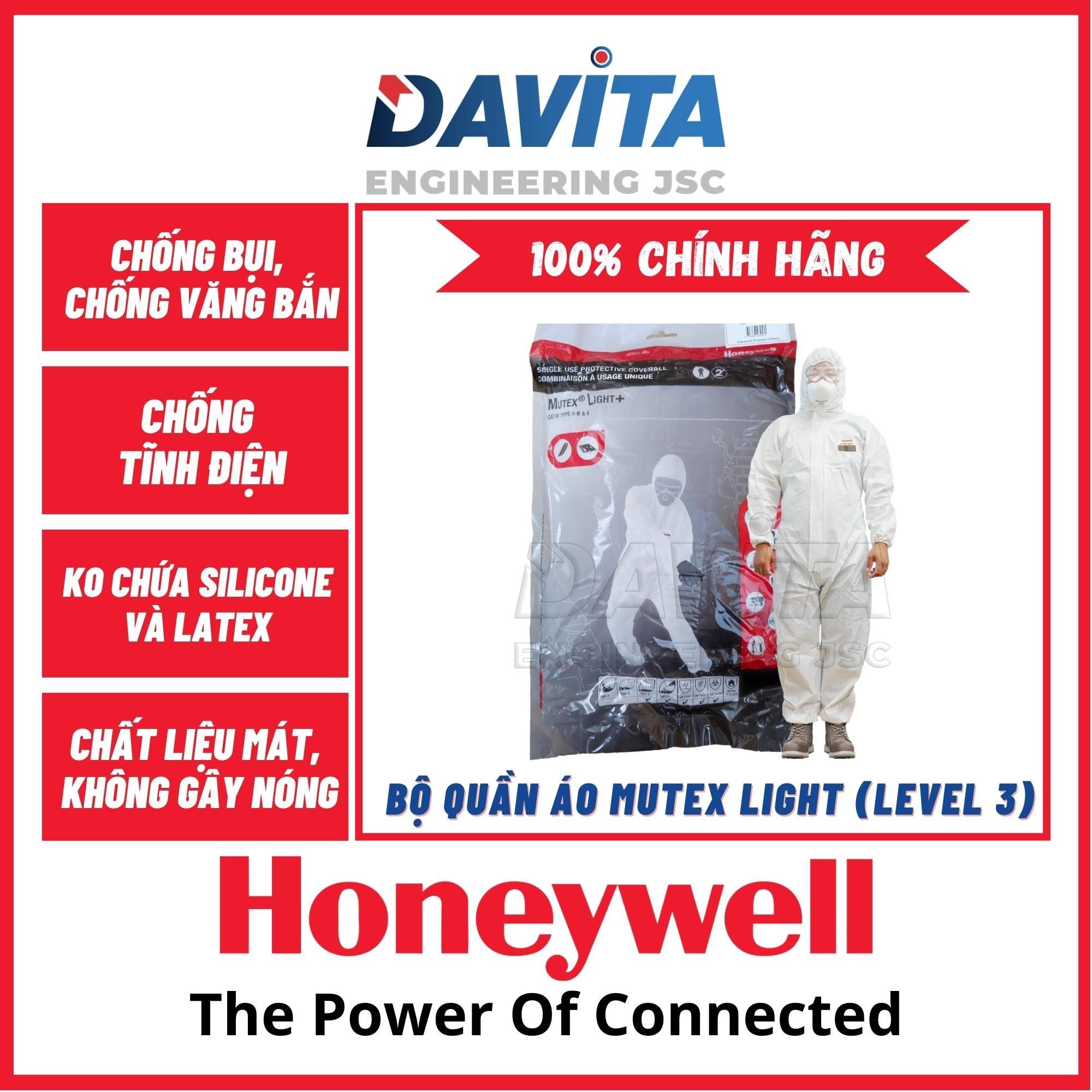 Bộ quần áo phòng dịch, chống hóa chất Honeywell Mutex Light (Level 3)