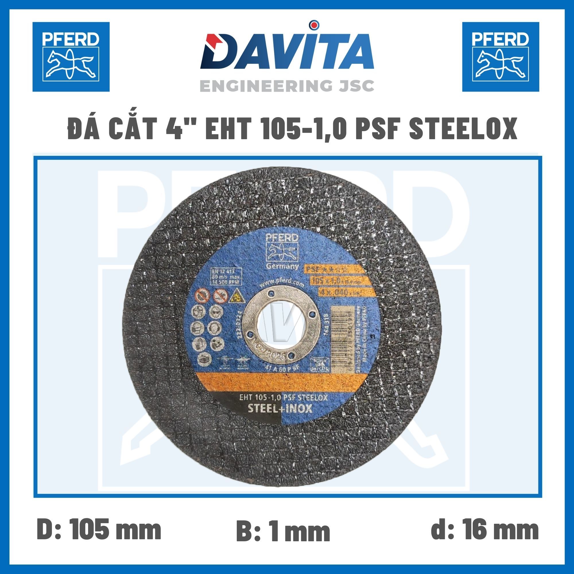 Đá cắt 4 inch EHT 105-1,0 PSF STEELOX