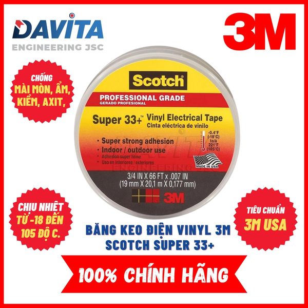Băng keo điện 3M Supper 33 , màu đen