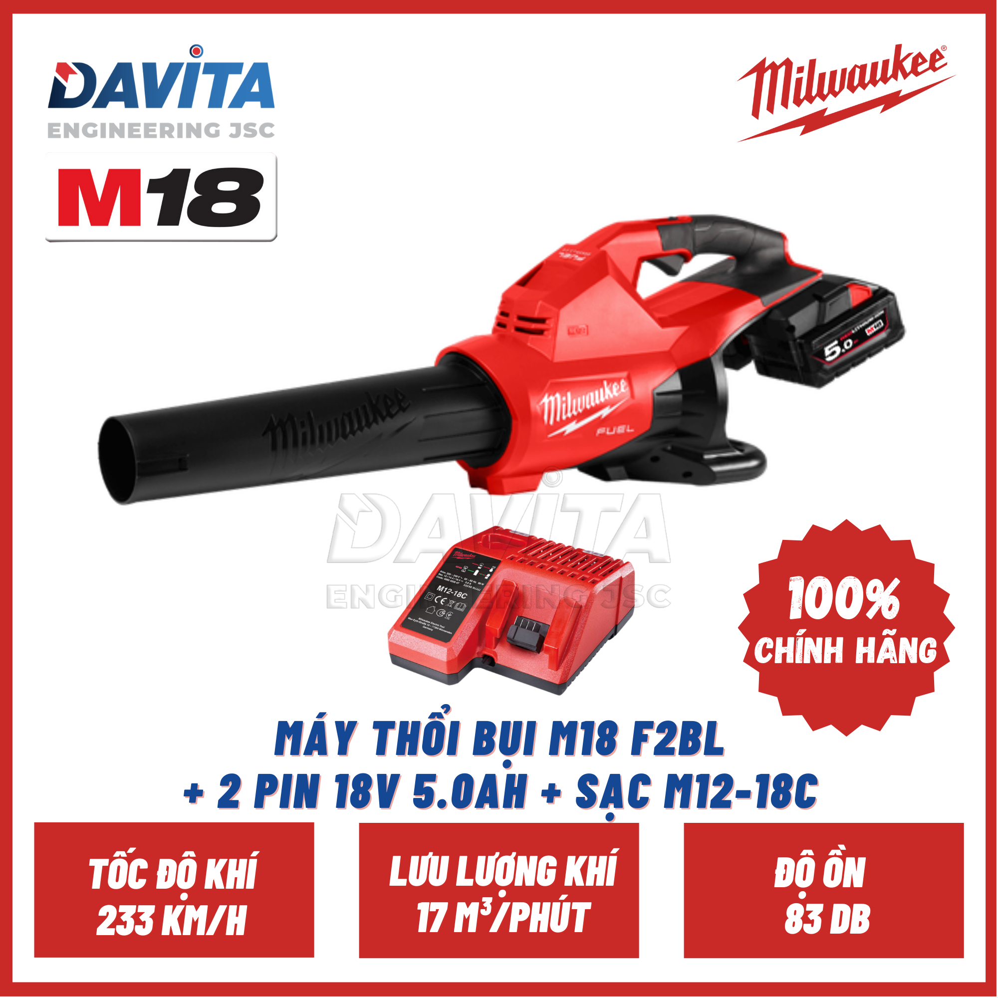 MÁY THỔI LÁ, THỔI BỤI M18 F2BL