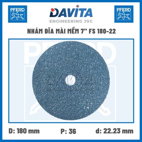 Nhám đĩa mài mềm 7 inch FS 180-22, Victograin 36