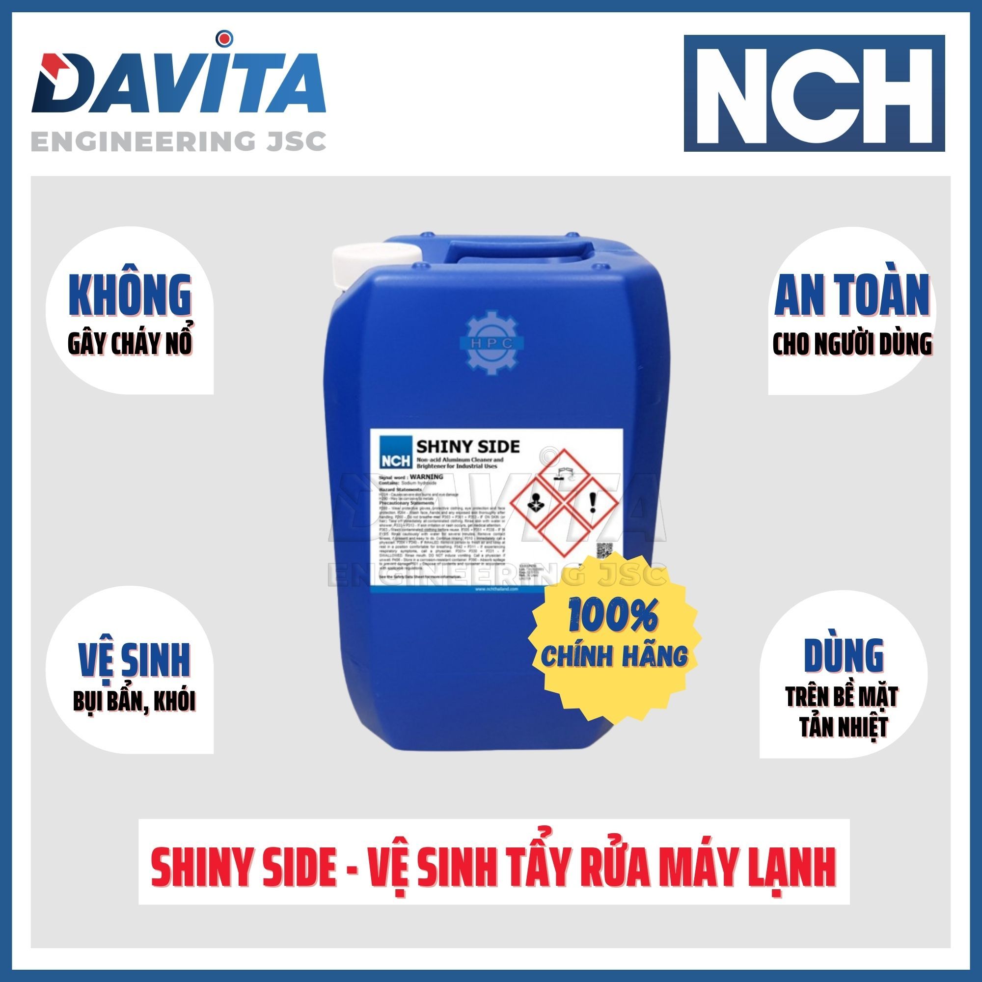 Chất vệ sinh dàn nóng máy lạnh NCH Shiny Side (20L)