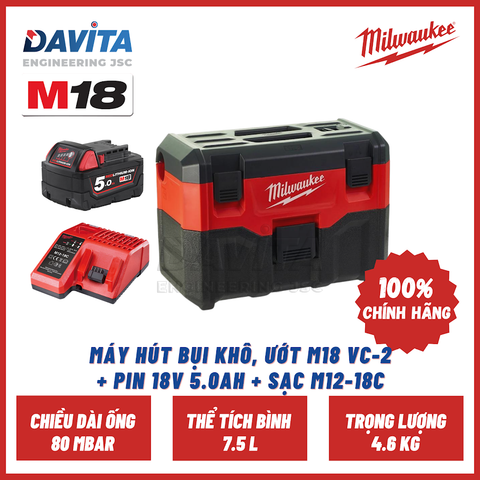 MÁY HÚT BỤI KHÔ, ƯỚT M18 VC-2