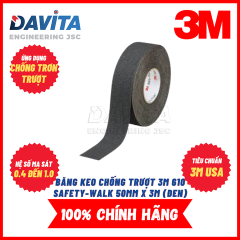 Băng keo chống trượt 3M 610 Safety-walk 50mm x 18m (Đen)