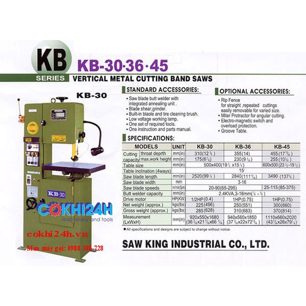 Máy cưa lọng đứng KB-45