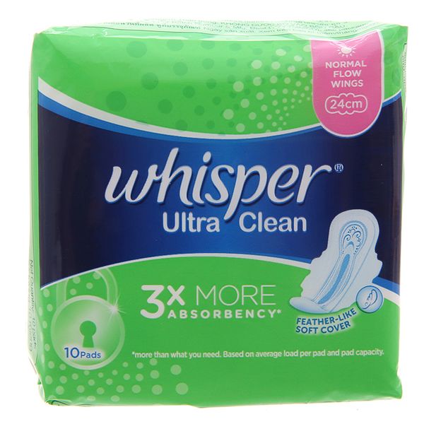  Băng vệ sinh Whisper ultra clean có cánh 10 miếng 