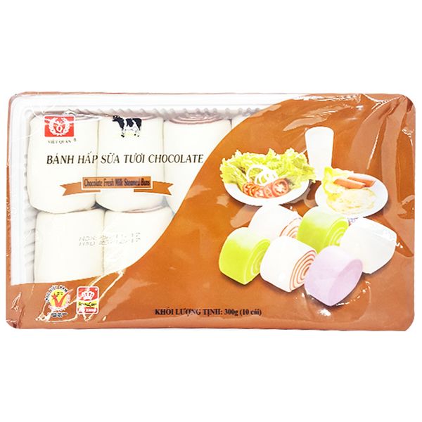  Bánh hấp sữa tươi chocolate Việt Quân gói 10 cái x 30g 