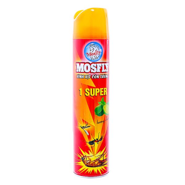  Bình xịt côn trùng Mosfly 1 Super hương Chanh chai 600 ml 
