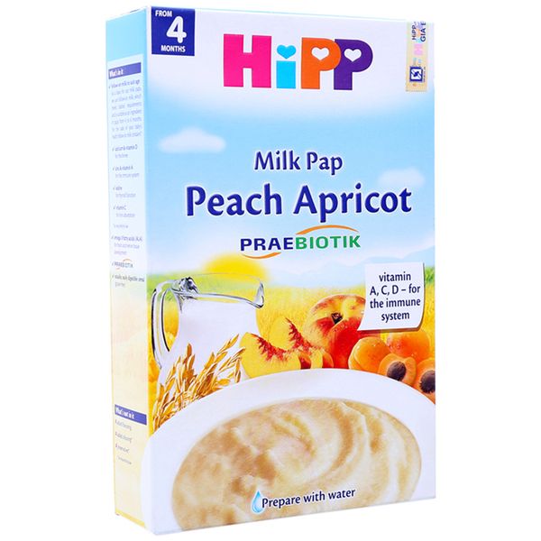  Bột ăn dặm HiPP sữa đào mơ tây cho trẻ trên 4 tháng hộp 250g 
