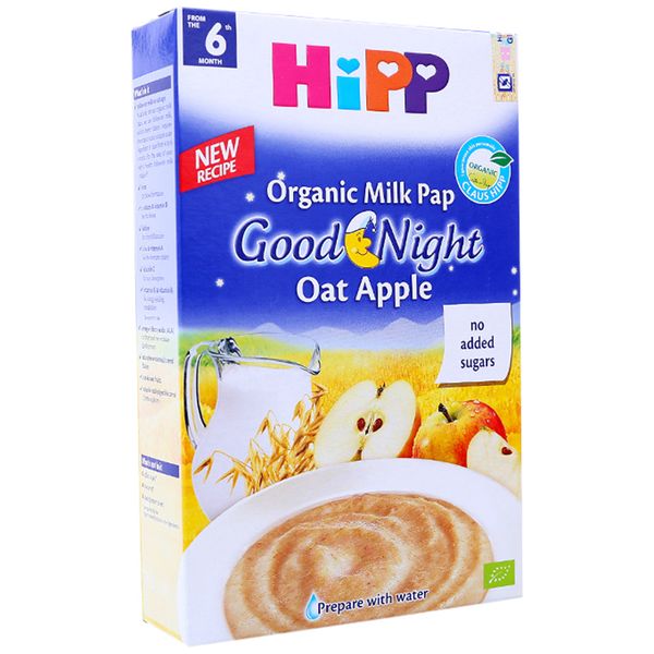  Bột ăn dặm HiPP sữa yến mạch táo tây cho trẻ trên 6 tháng hộp 250g 