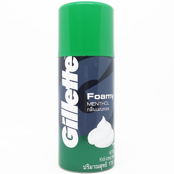  Bọt cạo râu hương bạc hà Gillette Foamy Menthol chai 175 g 