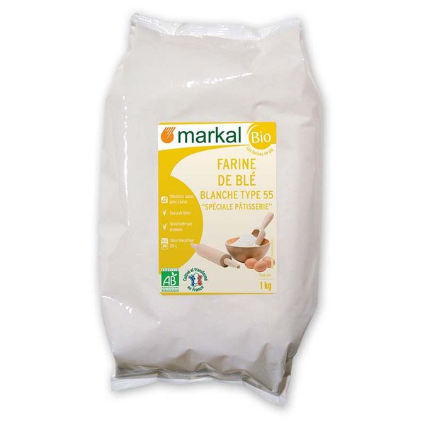  Bột mì trắng hữu cơ đa dụng T55 Markal gói 1kg 