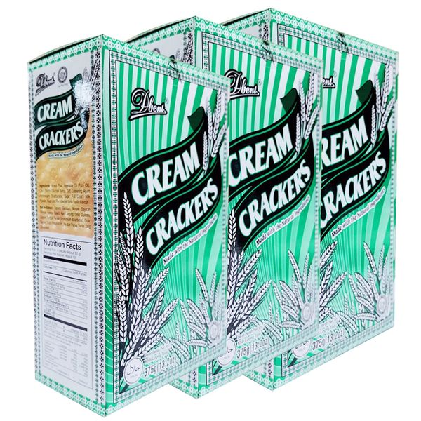  Bánh ăn kiêng lúa lạt Dbent Cream Crackers bộ 3 hộp x 375g 