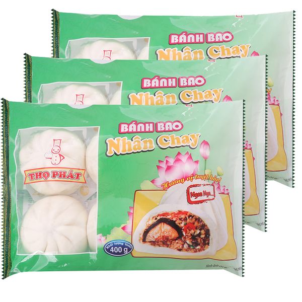  Bánh bao nhân chay Thọ Phát lốc 3 gói x 400g 