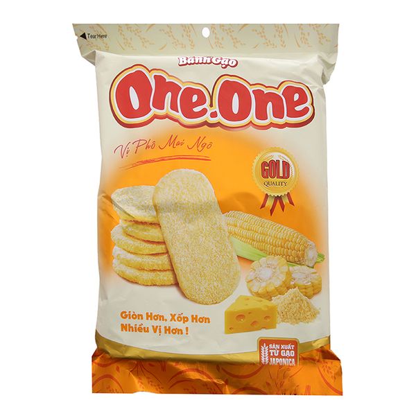  Bánh gạo ngọt One One vị phô mai bắp gói 118g 
