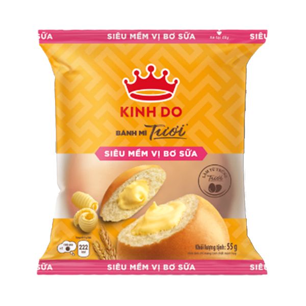  Bánh mì tươi Kinh Đô nhân bơ sữa gói 55 g 