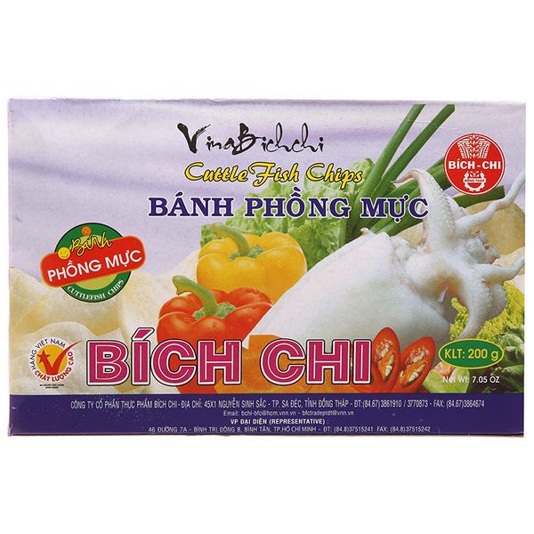  Bánh phồng mực Bích Chi hộp 200g 