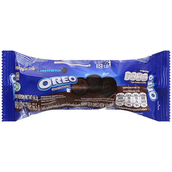  Bánh quy Oreo kem socola gói 66,5g 