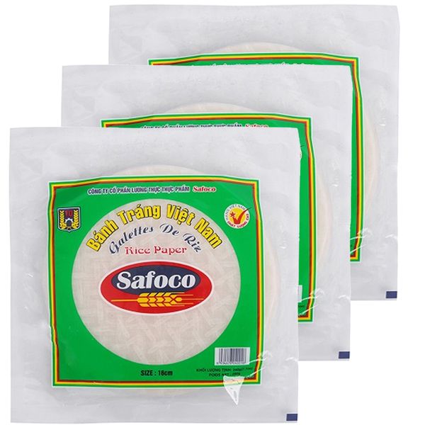  Bánh tráng 16cm Safoco bộ 3 gói x 200 g 