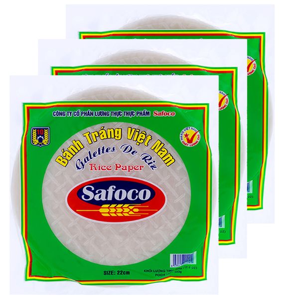  Bánh tráng Safoco 22cm bộ 3 gói x 500 g 