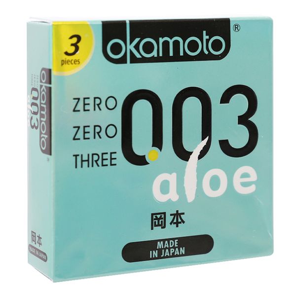  Bao cao su Okamoto 003 tinh chất lô hội hộp 3 cái 52mm 
