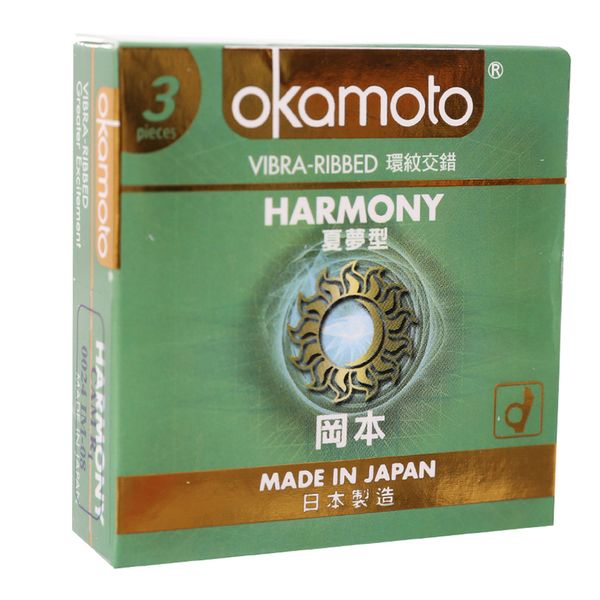  Bao cao su Okamoto Harmony vân sọc hộp 3 cái 52mm 