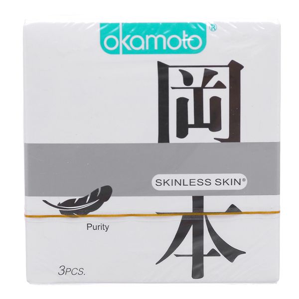  Bao cao su Okamoto Skinless Skin hương Vani hộp 3 cái 53mm 