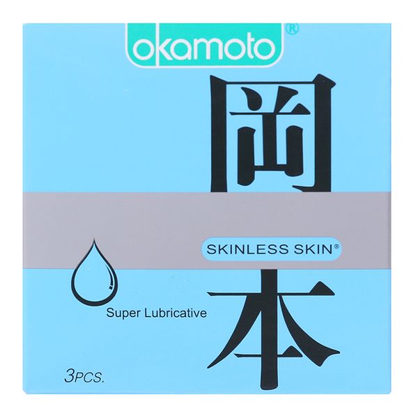  Bao cao su Okamoto Skinless Skin siêu bôi trơn hộp 3 cái 53mm 