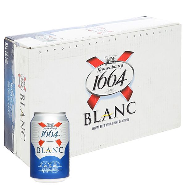  Bia Blanc 1664 Kronenbourg thùng 24 lon x 330ml Giá Sỉ 