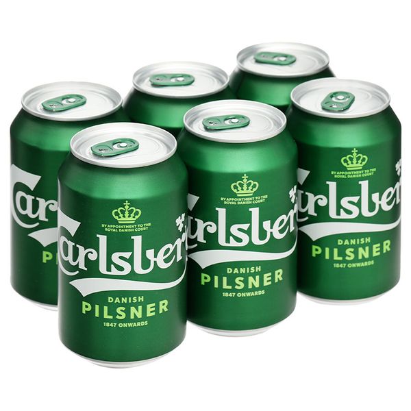  Bia Carlsberg Danish Pilsner lốc 6 lon x 330ml 