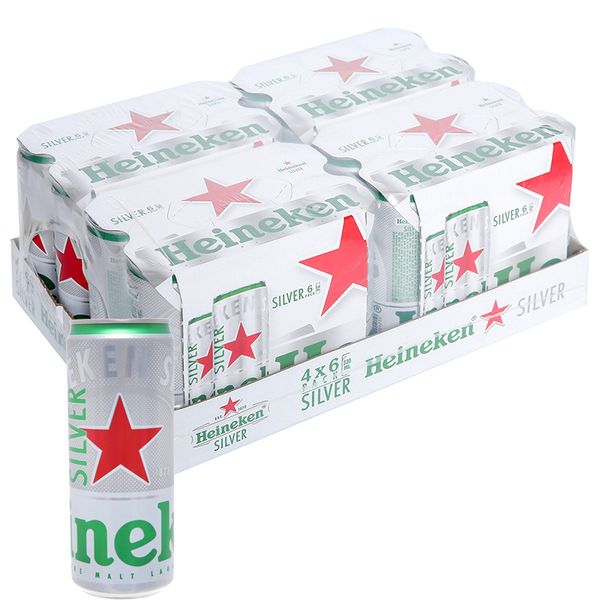  Bia Heineken Silver thùng 24 lon x 330ml 