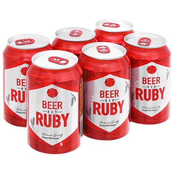  Bia Red Ruby lốc 6 lon x 330ml 