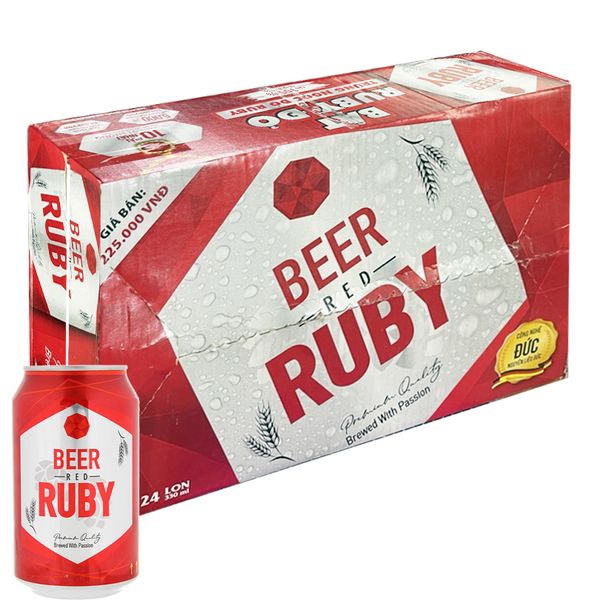  Bia Red Ruby thùng 24 lon x 330ml 